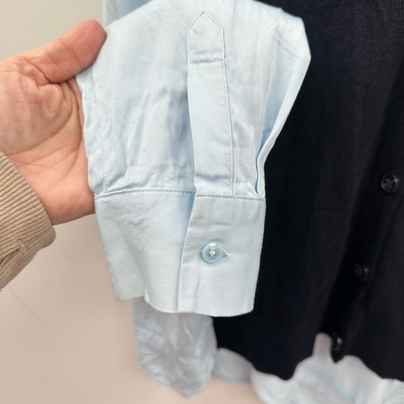 REISS Allison 8 Color block Blue-black woman oversized blouse boho chic - Picture 8 of 14